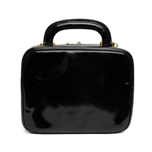 Chanel Black Patent Leather Vanity Bag
