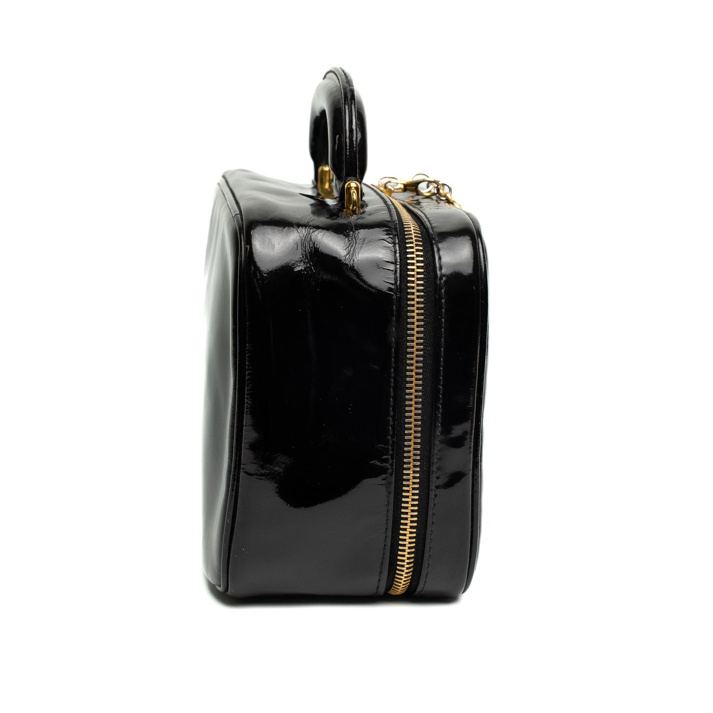 Chanel Black Patent Leather Vanity Bag