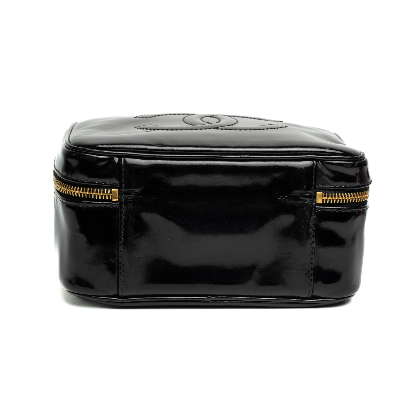 Chanel Black Patent Leather Vanity Bag