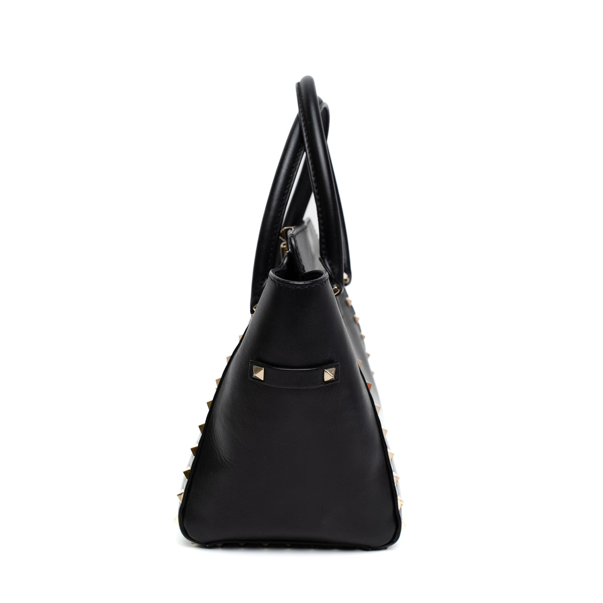 Valentino Garavani Small Rockstud Black Leather Tote