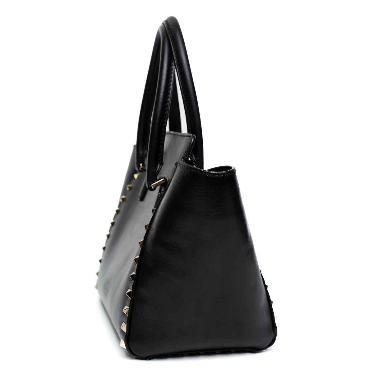 Valentino Garavani Small Rockstud Black Leather Tote