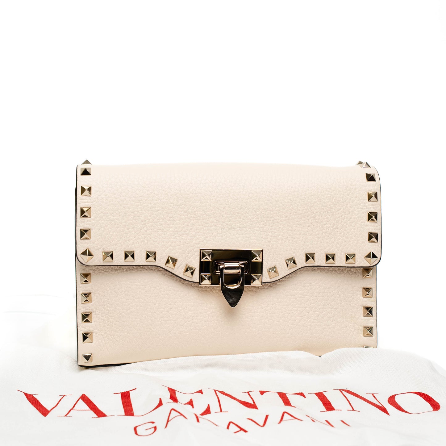 Valentino Rockstud Cream Shoulder Bag