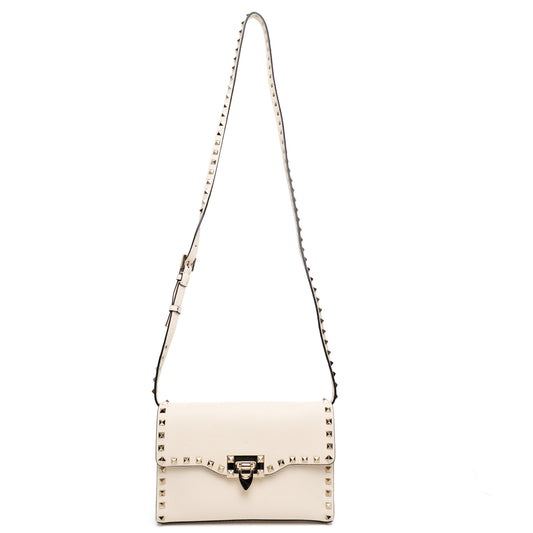 Valentino Rockstud Cream Shoulder Bag