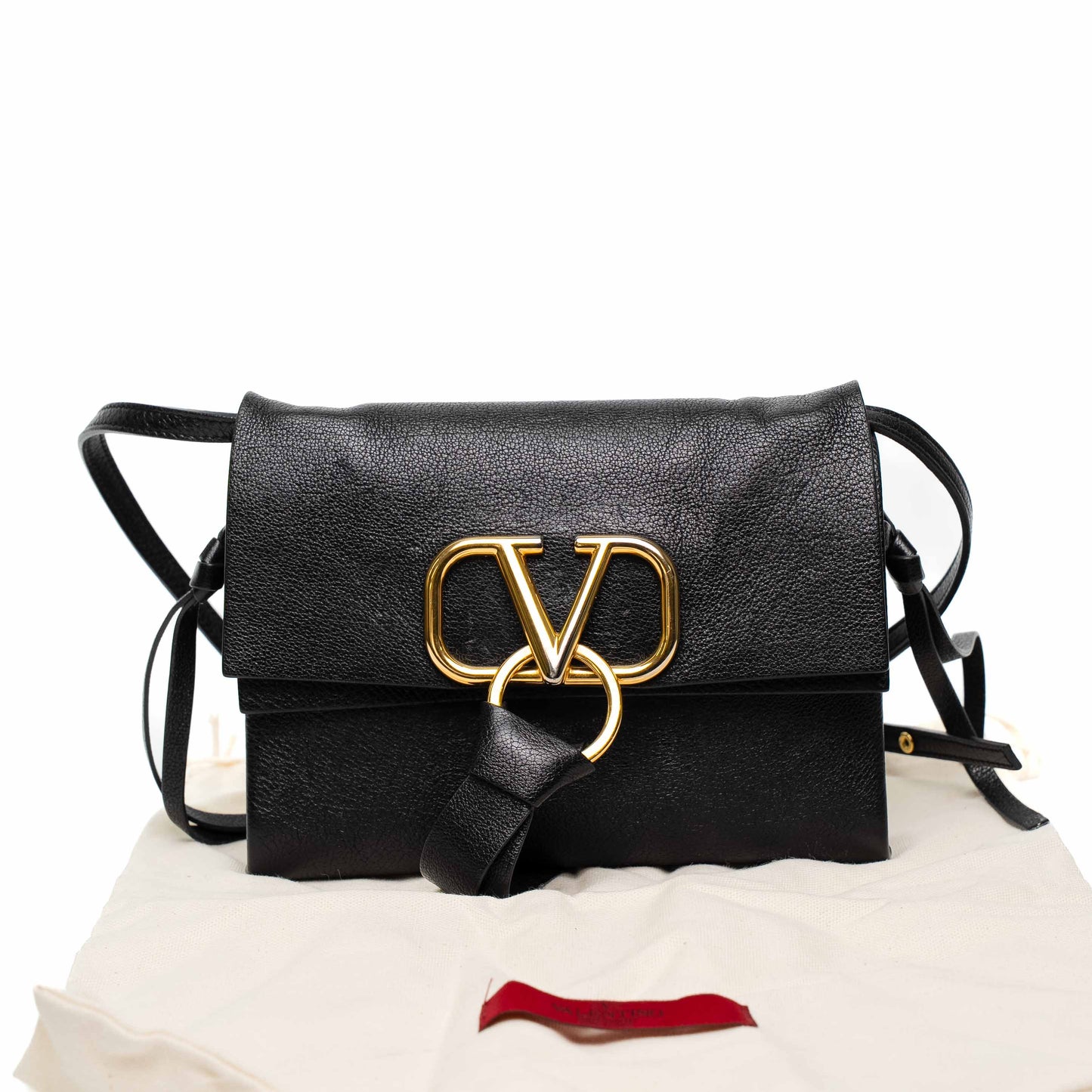 Valentino V Ring Black Crossbody Bag