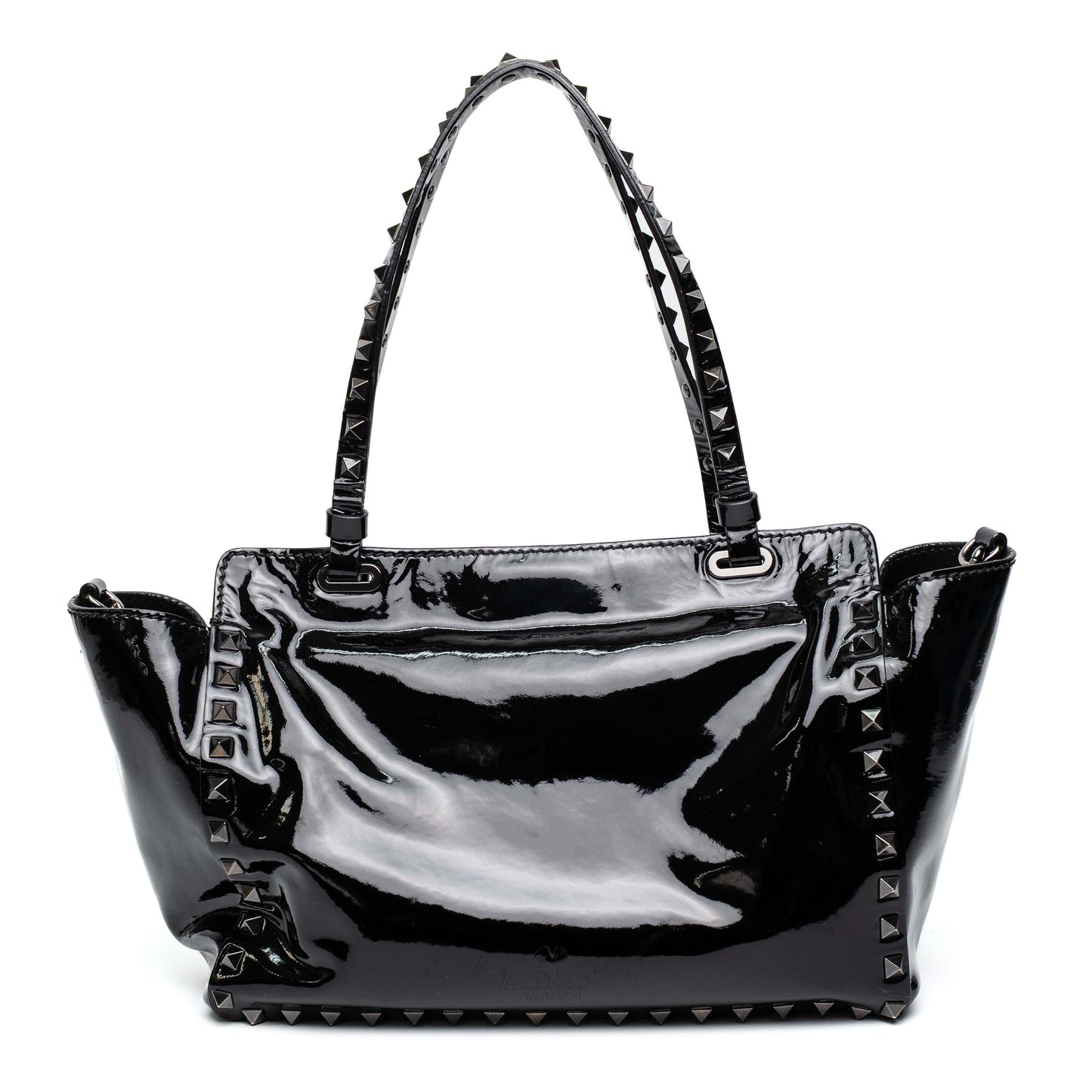 Valentino Rockstud Black Patent Tote