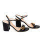 Gucci Black Leather Mid Heel Sandals