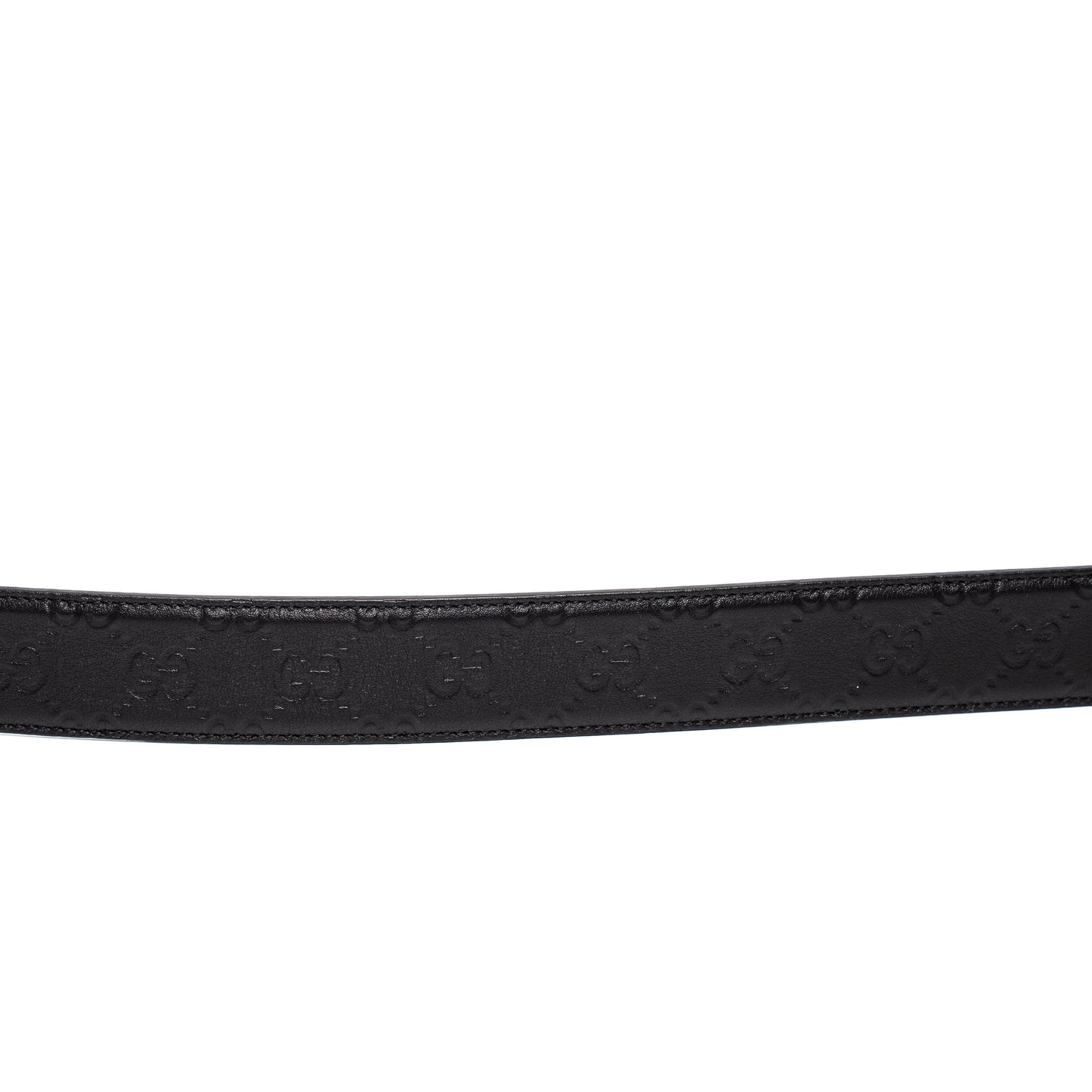 Gucci Signature Black Rectangular Buckle Belt