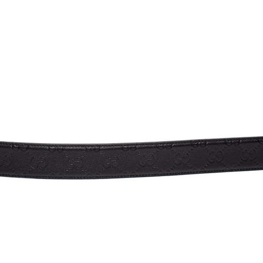 Gucci Signature Black Rectangular Buckle Belt