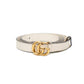 Gucci Slim Double G White Leather Belt
