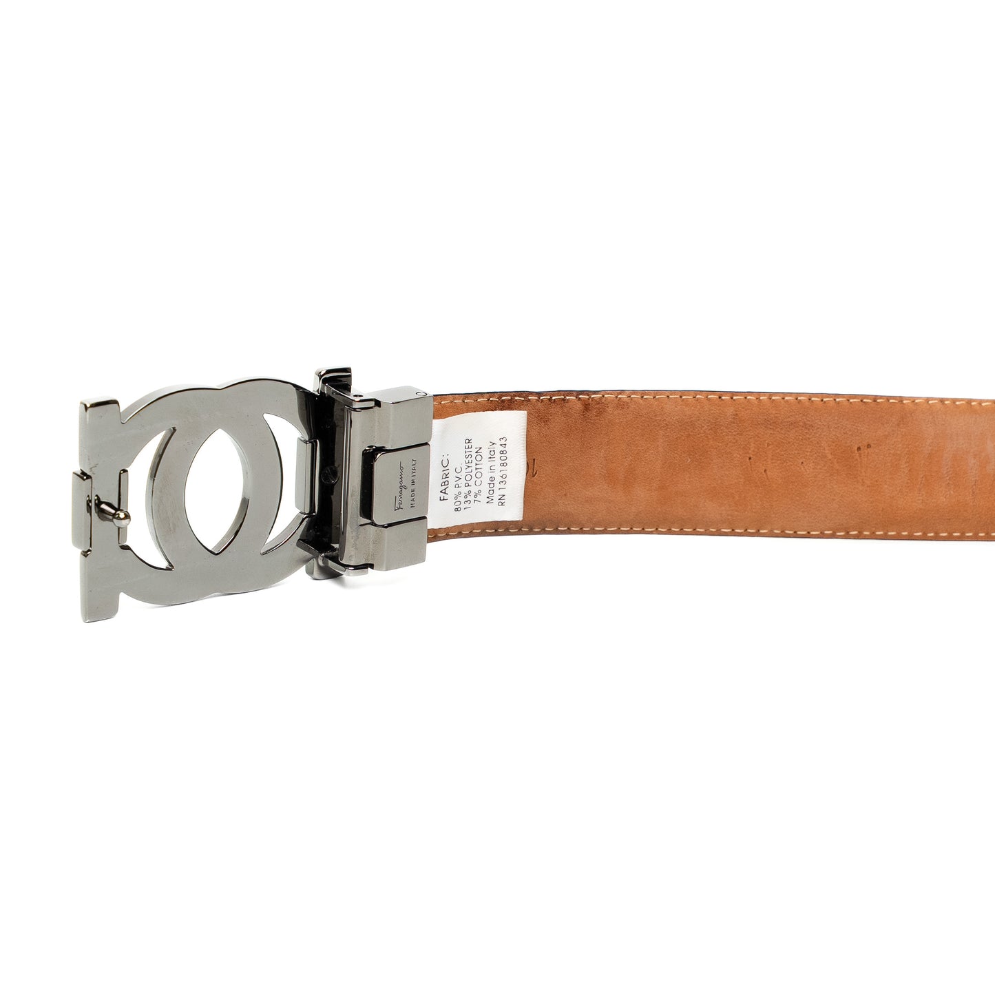 Ferragamo Gancini Black Calfskin Belt