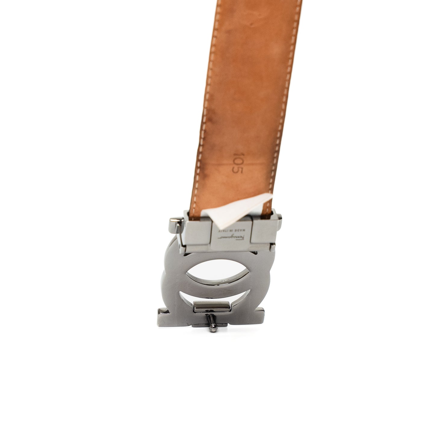 Ferragamo Gancini Black Calfskin Belt