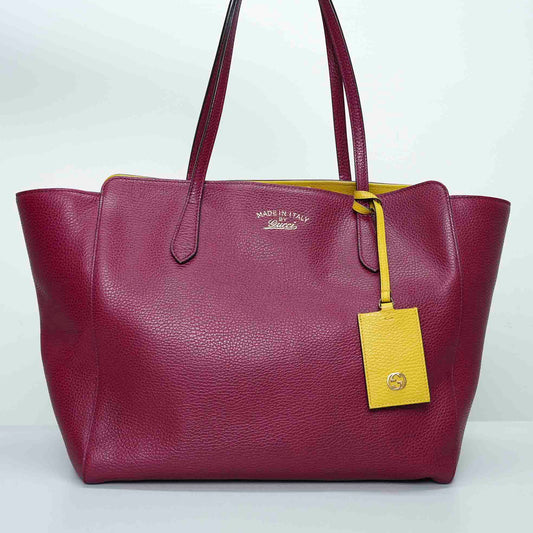 Gucci Raspberry Calfskin Swing Tote