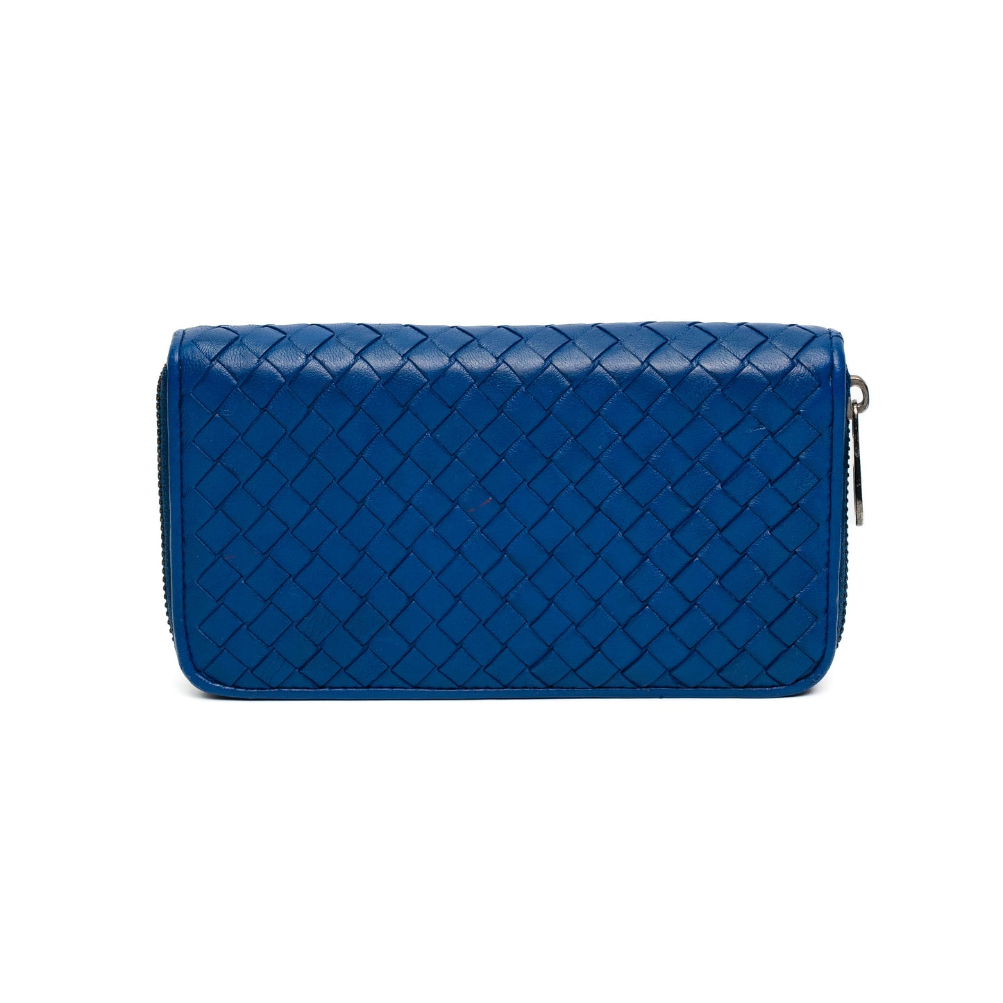 Bottega Veneta Cobalt Intrecciato Zip Wallet