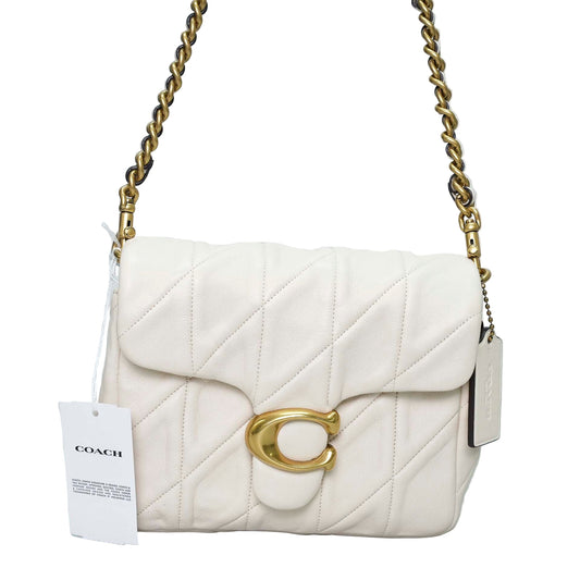 Coach Quilted Leather Shoulder Bag in Chalk
