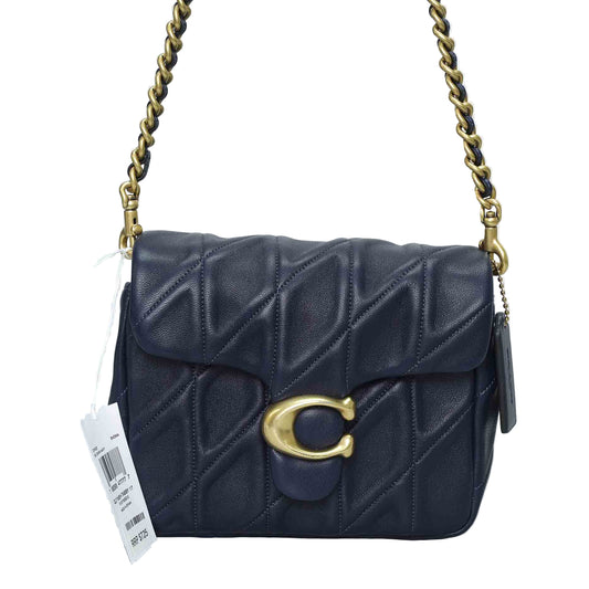 Coach Quilted Leather Shoulder Bag – Navy Blue
