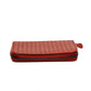 Bottega Veneta Red Intrecciato Zip Wallet