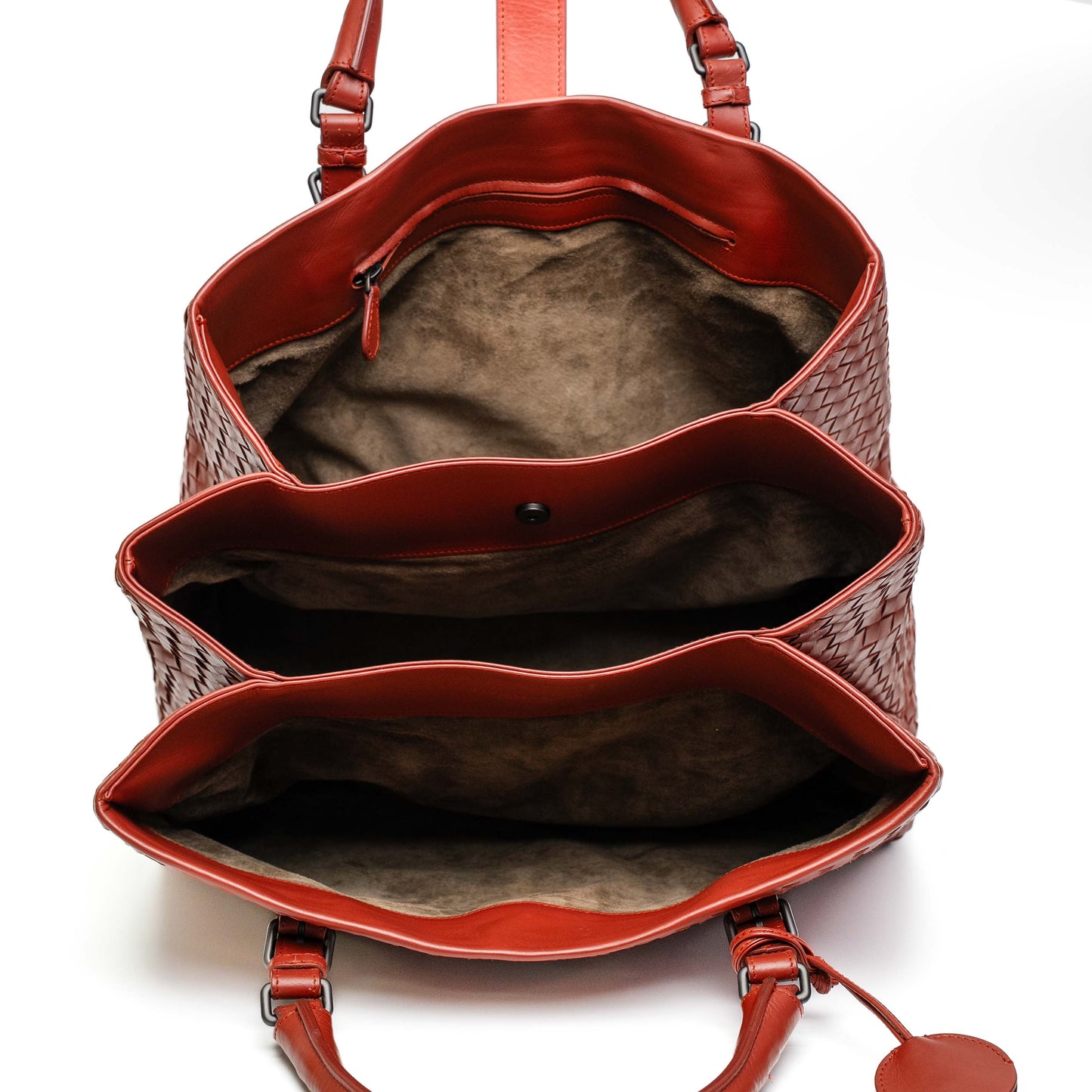 Bottega Veneta Small Roma Woven Satchel