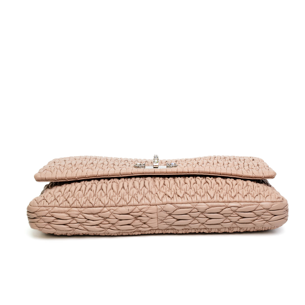 Miu Miu Cammeo Pink Matelasse Crystal Shoulder Bag