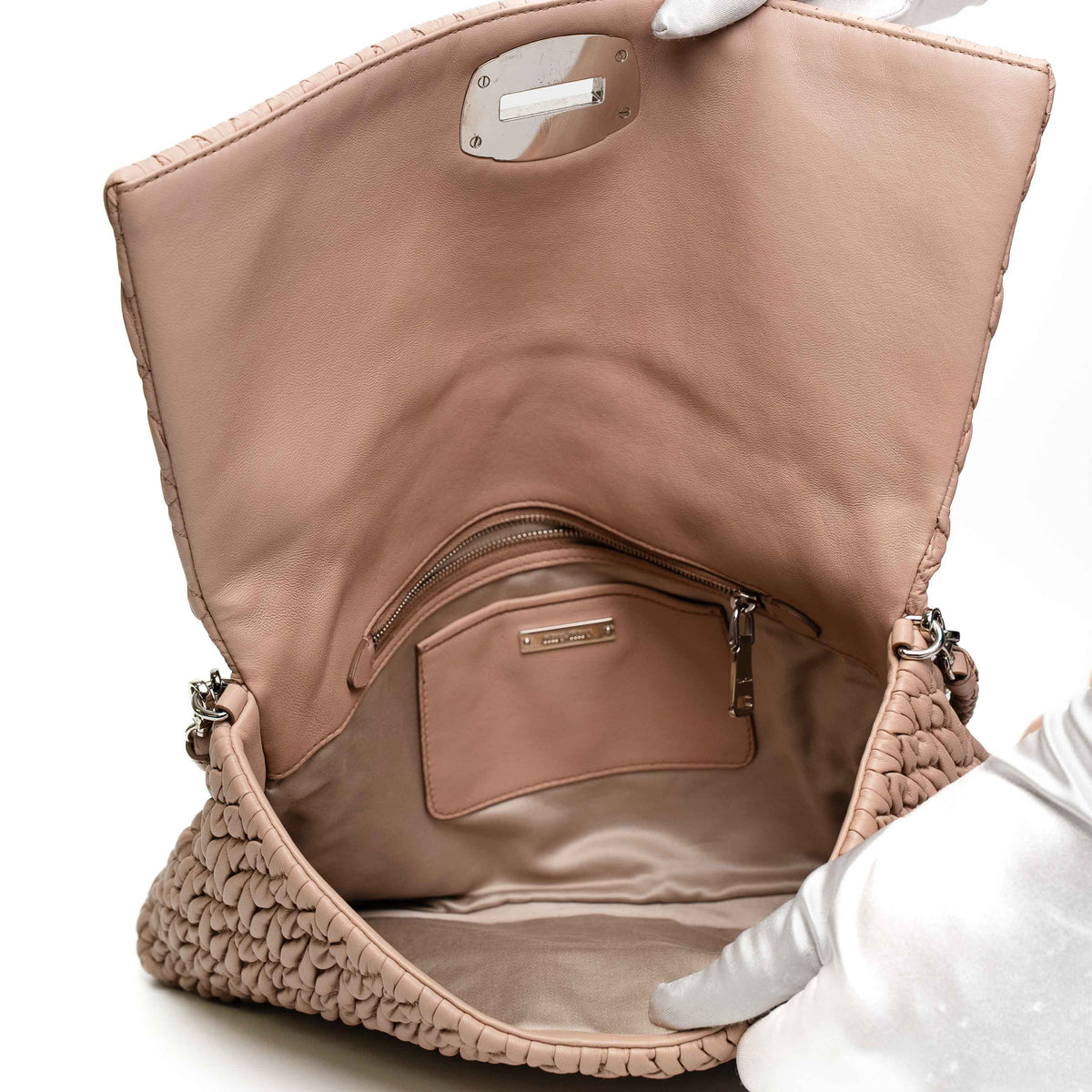 Miu Miu Cammeo Pink Matelasse Crystal Shoulder Bag