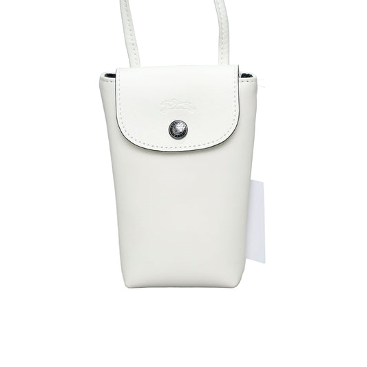 White handbag with a silver clasp on a white background