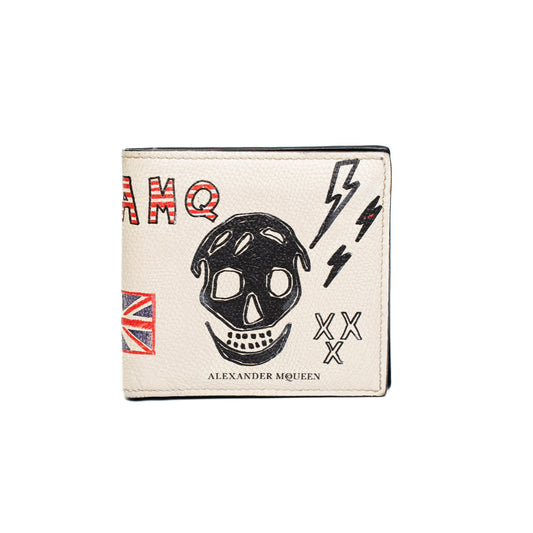 Alexander McQueen Skull Printed Leather Bifold Wallet