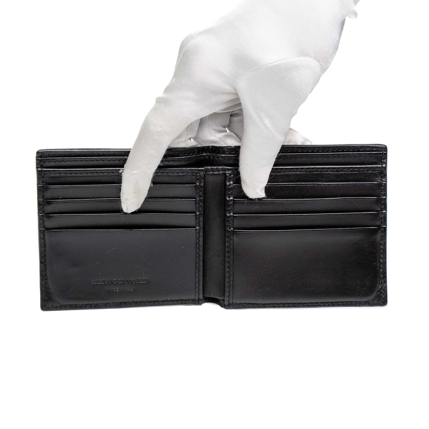 Alexander McQueen Skull Printed Leather Bifold Wallet