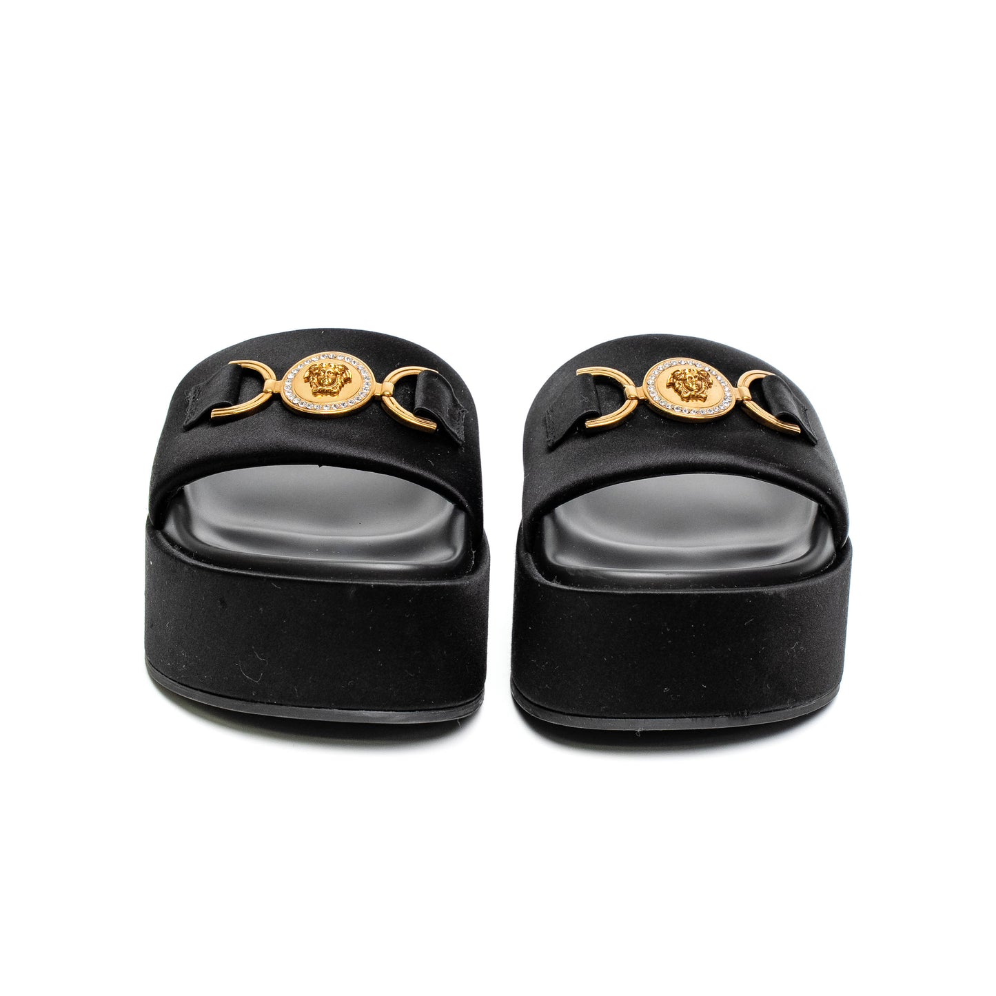 Versace Medusa Black Platform Slides