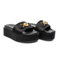 Versace Medusa Black Platform Slides