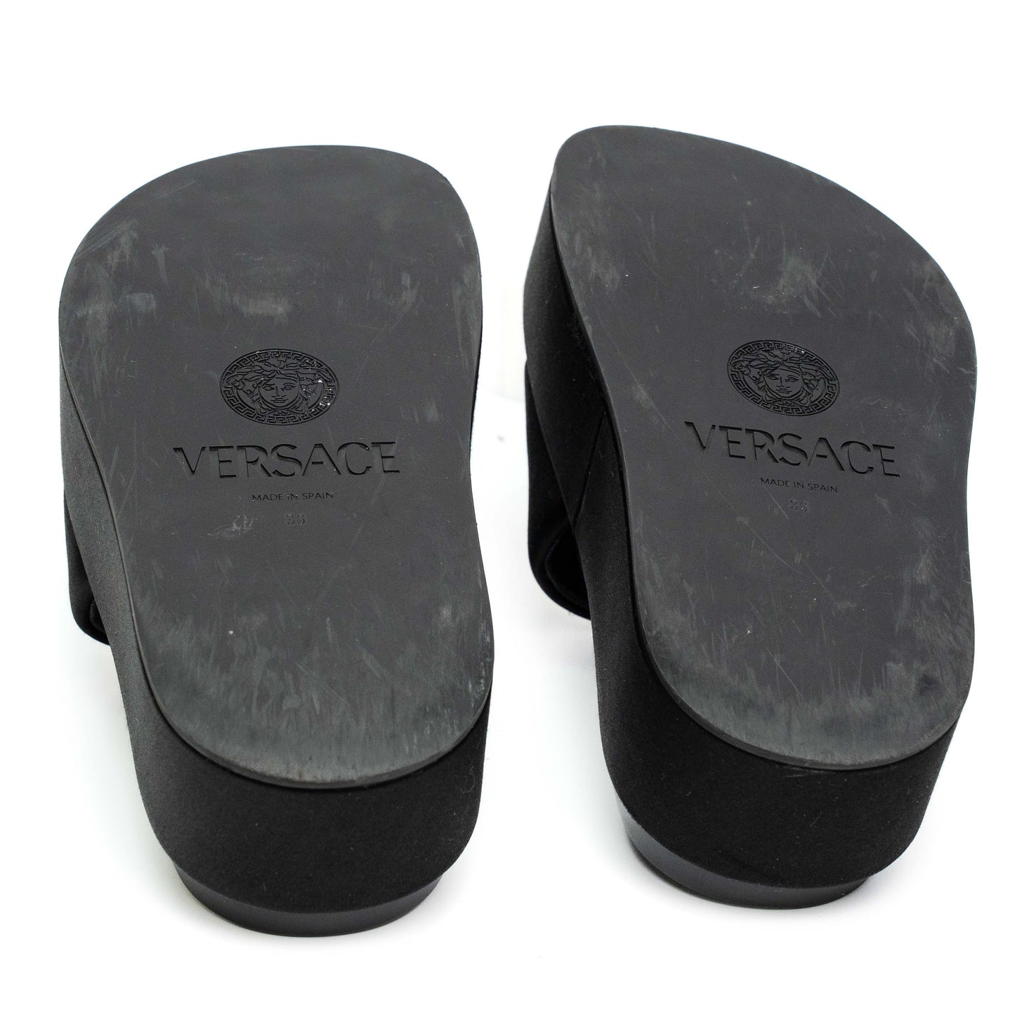 Versace Medusa Black Platform Slides