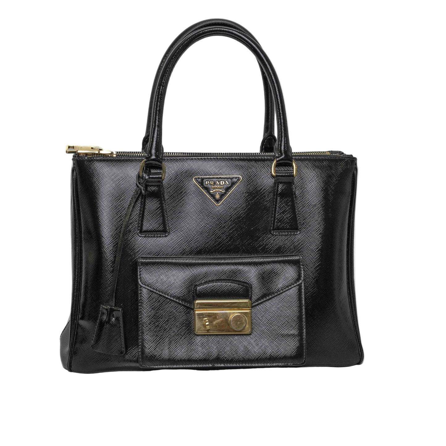 Prada Nero Saffiano Vernice Tote