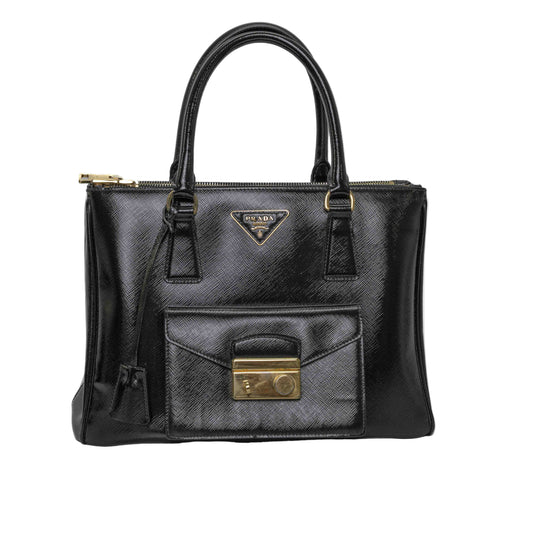 Prada Nero Saffiano Vernice Tote