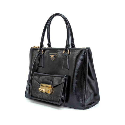 Prada Nero Saffiano Vernice Tote