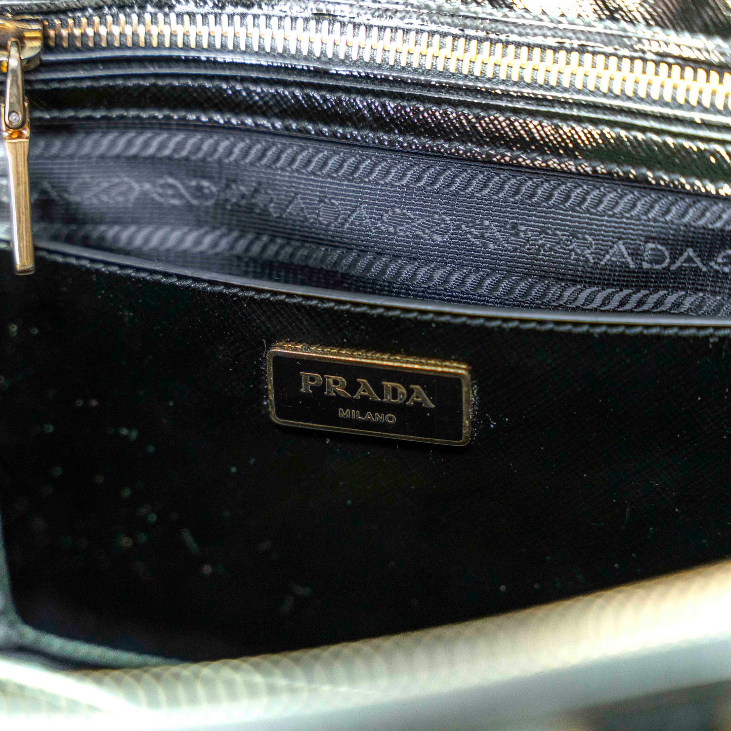 Prada Nero Saffiano Vernice Tote