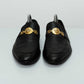 Versace Black Leather Medusa Slip-On Dress Loafers