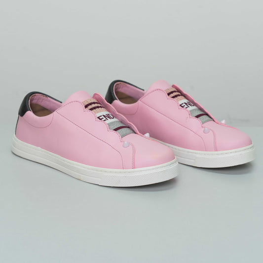 Fendi Pink Rockoclick Knit Sneakers
