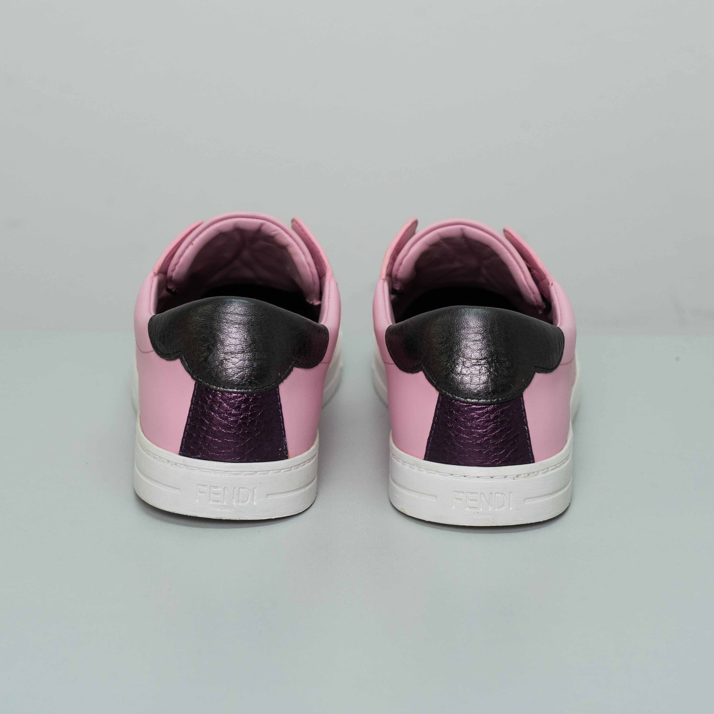 Fendi Pink Rockoclick Knit Sneakers