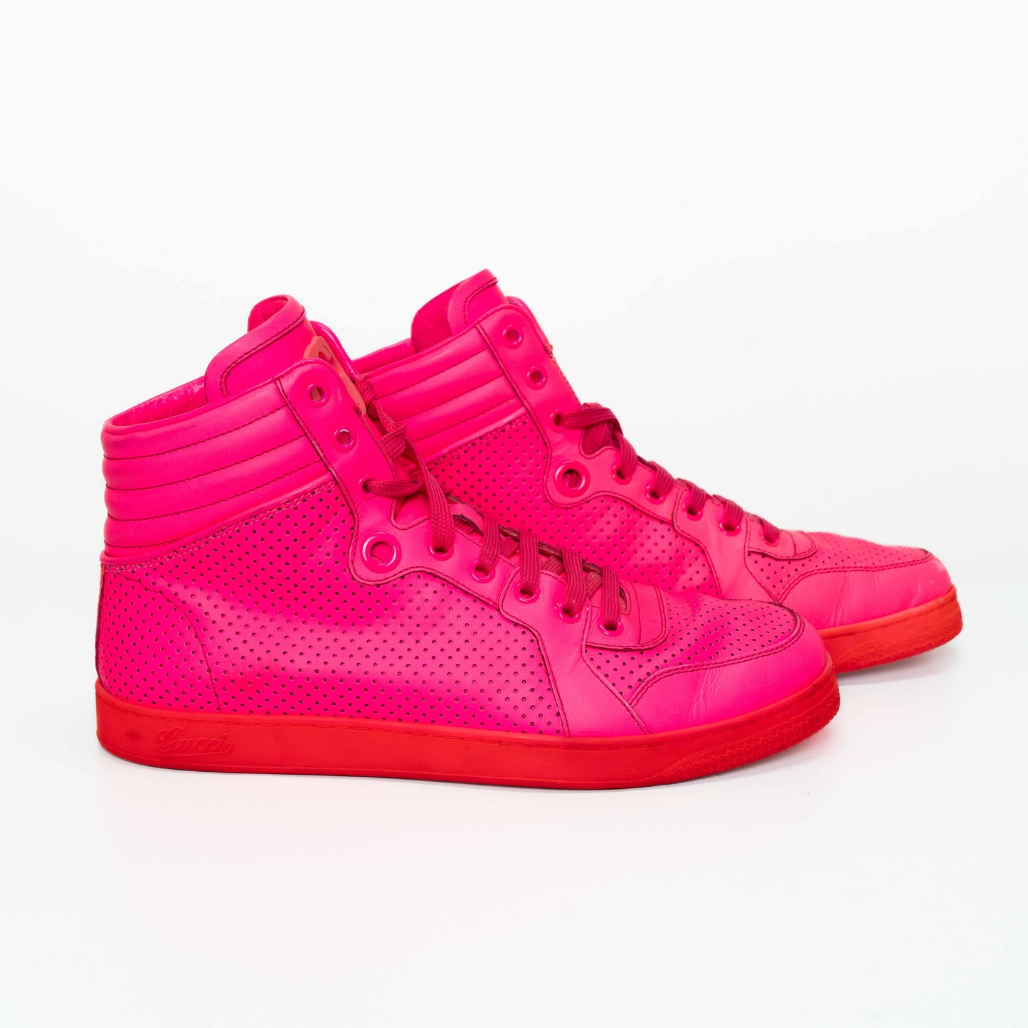 Gucci Neon Pink Perforated High-Tops