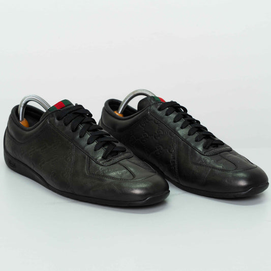 Gucci Guccissima Black Leather Low-Top Sneakers