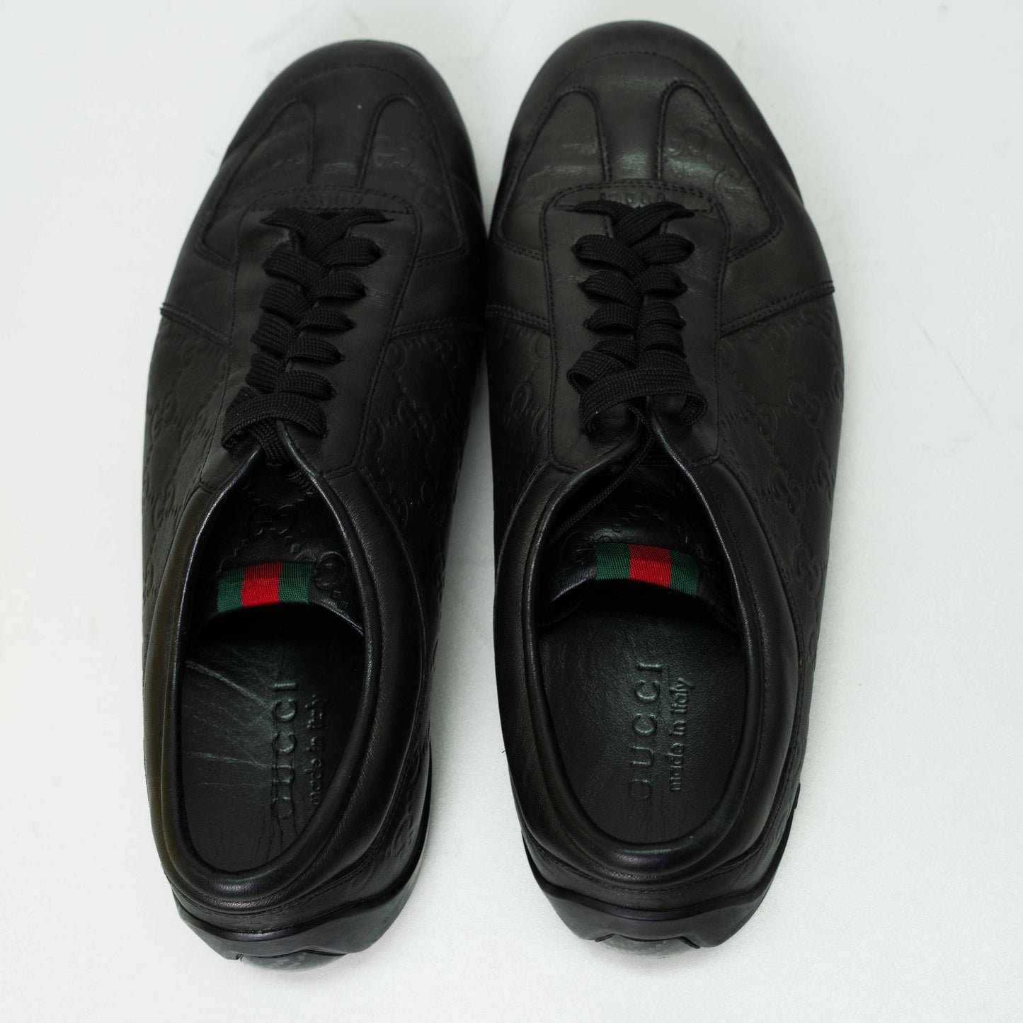 Gucci Guccissima Black Leather Low-Top Sneakers