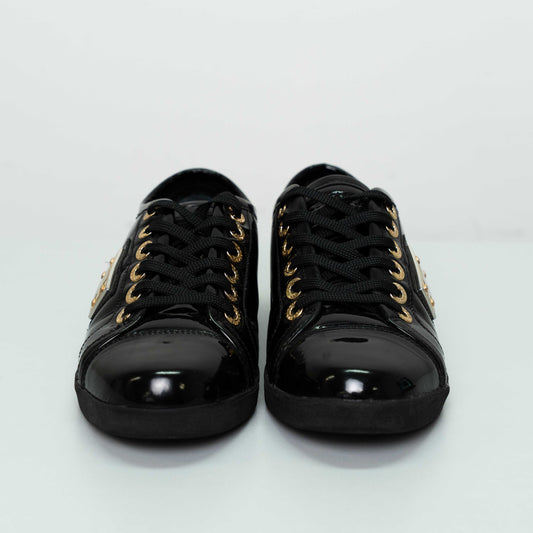 Dolce & Gabbana Black Patent Leather Sneakers
