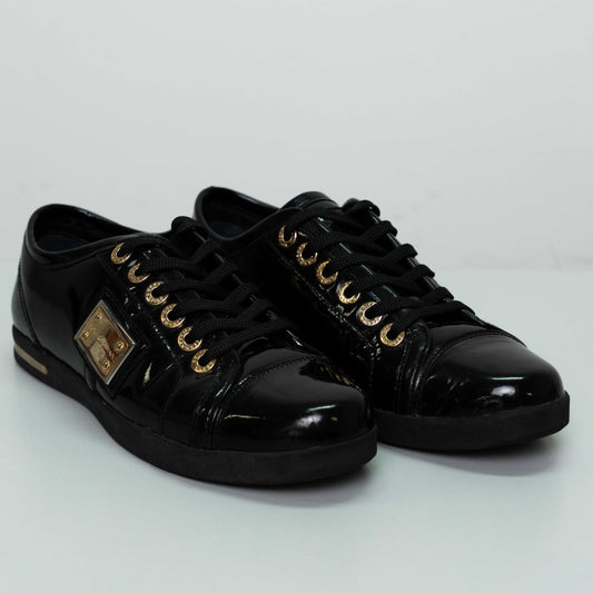 Dolce & Gabbana Black Patent Leather Sneakers