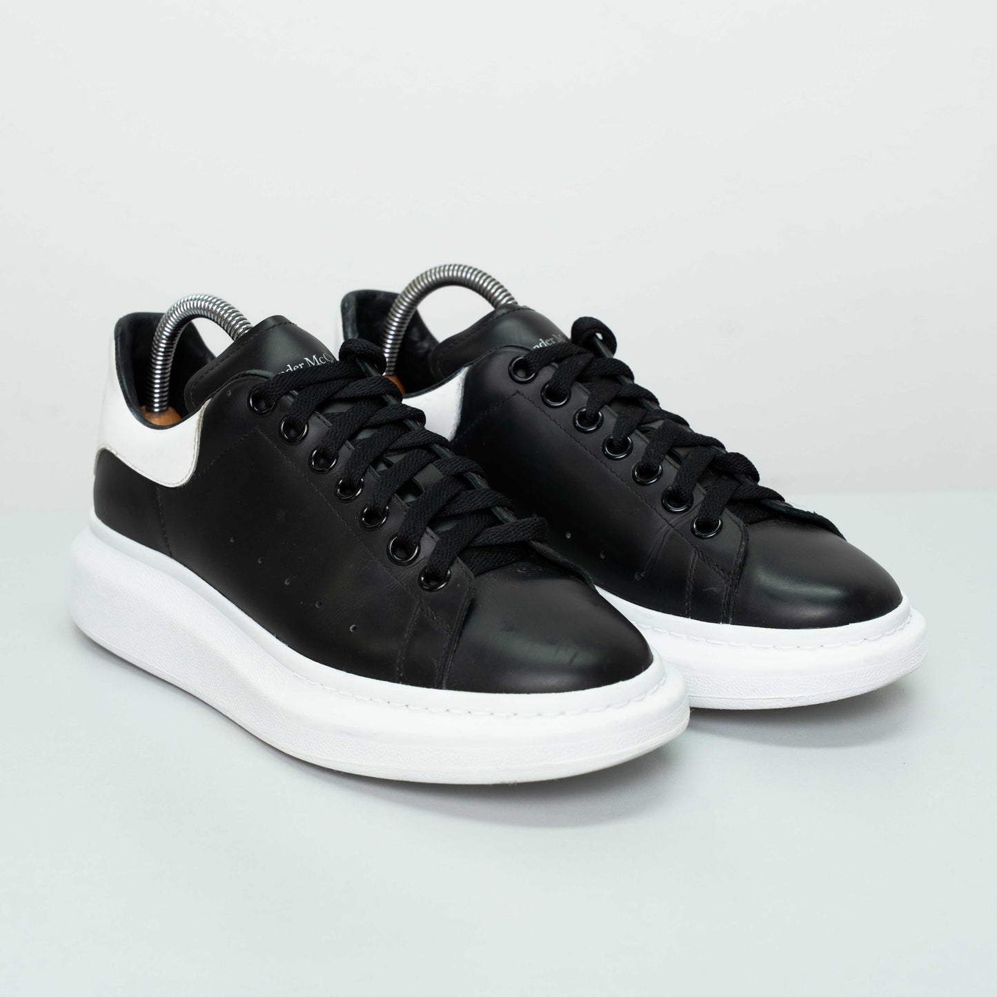 Alexander McQueen Black/White Leather Oversized Sneakers