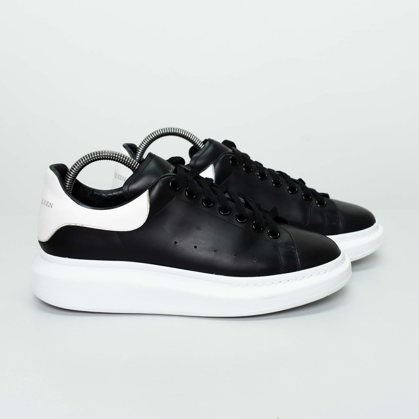 Alexander McQueen Black/White Leather Oversized Sneakers