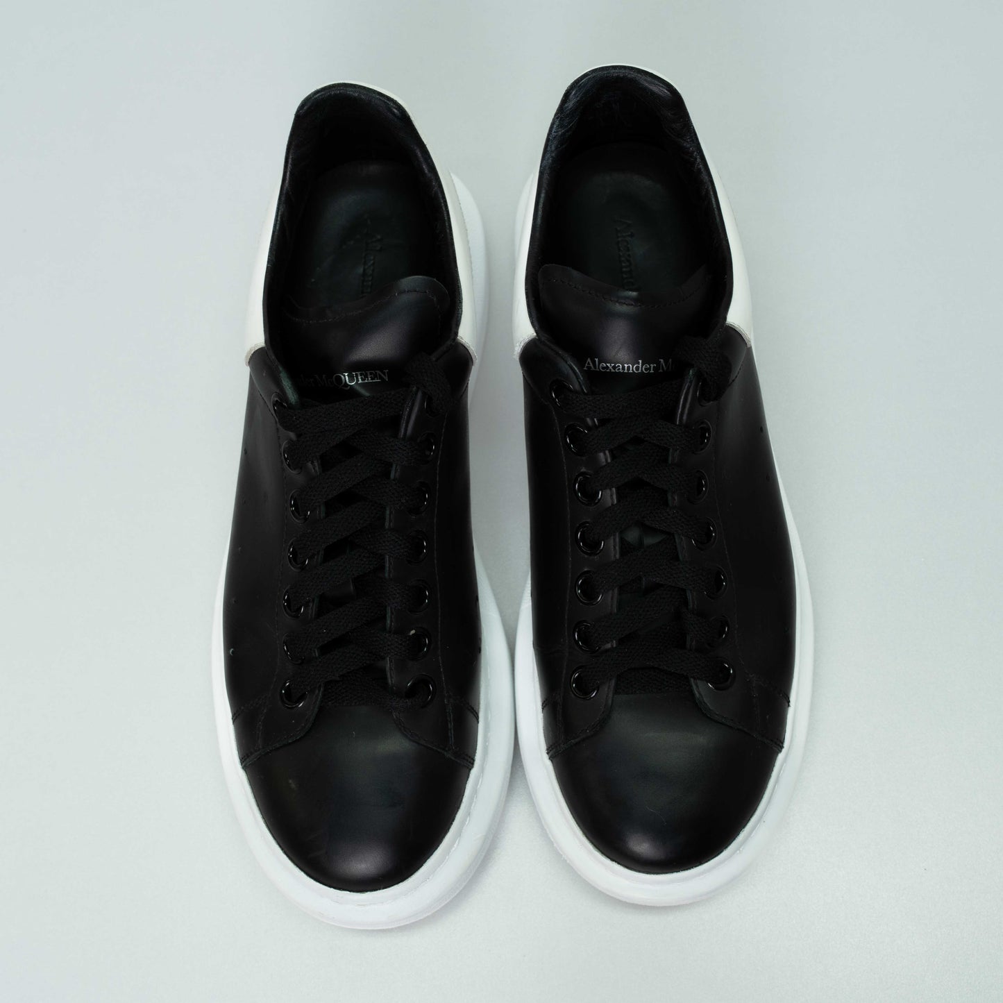 Alexander McQueen Black/White Leather Oversized Sneakers