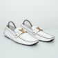 Louis Vuitton Monte Carlo White Leather Moccasins