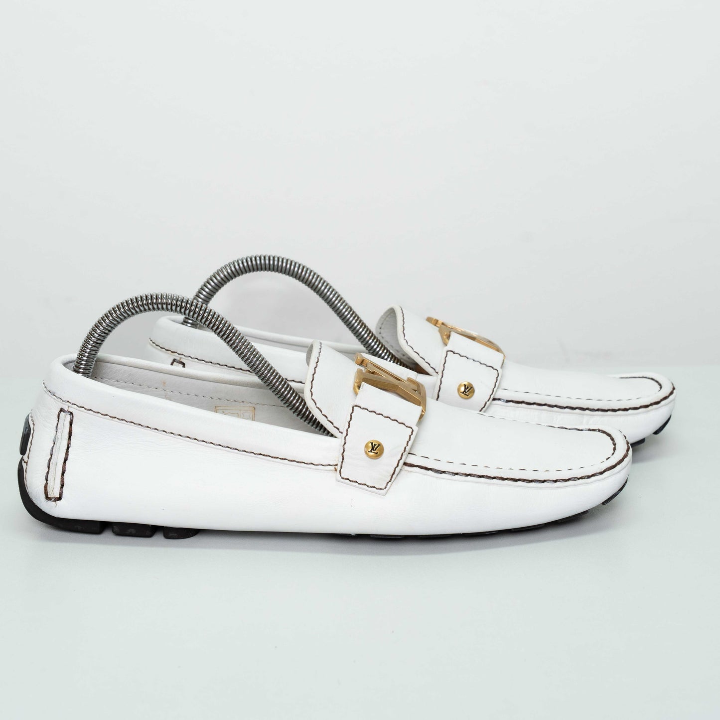 Louis Vuitton Monte Carlo White Leather Moccasins