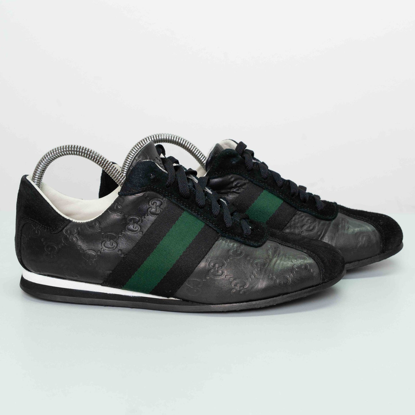 Gucci Black Guccissima Leather & Suede Low-Top Sneakers