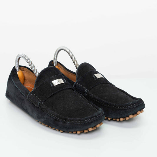 Gucci Black Suede Leather Loafers