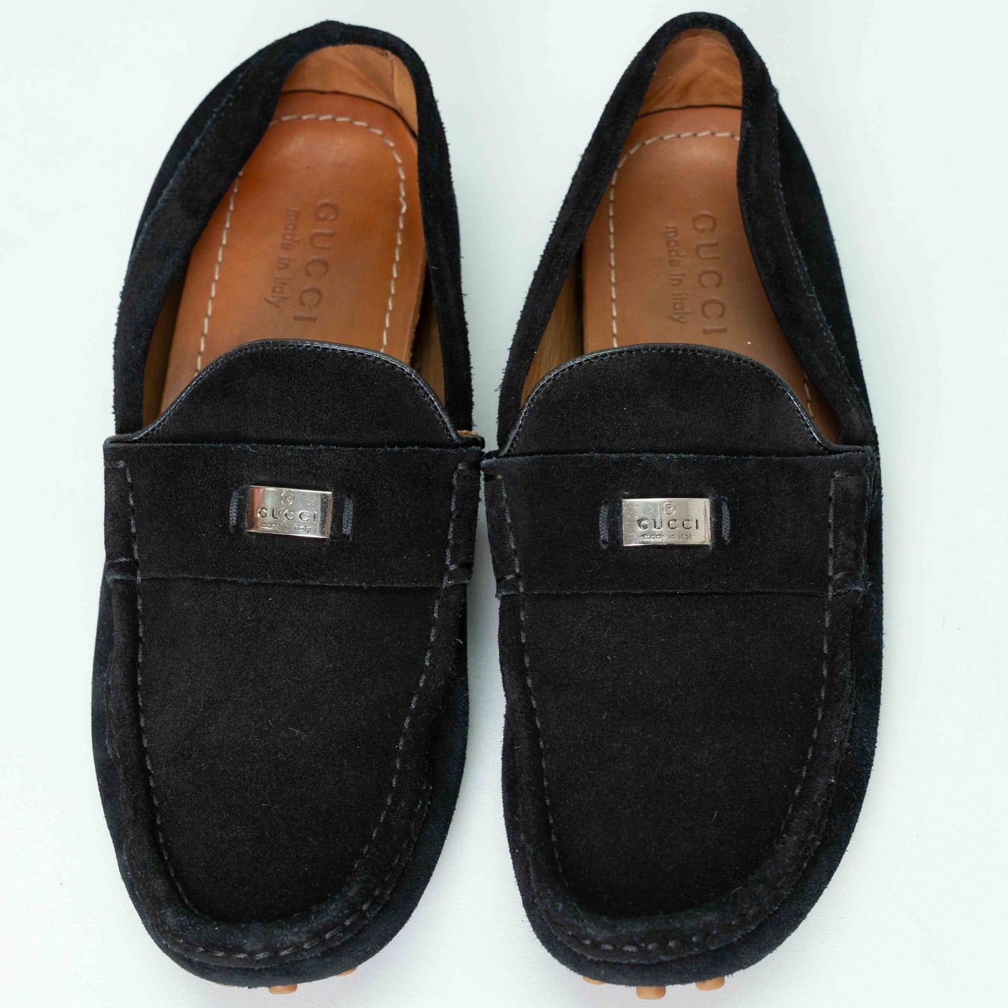Gucci Black Suede Leather Loafers