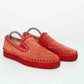 Christian Louboutin Red Pik Boat Spike Suede Slip-On Shoes